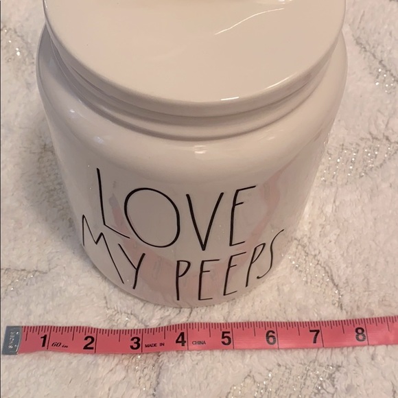 Rae Dunn LOVE MY PEEPS Ceramic Cookie Jar - Picture 2 of 3